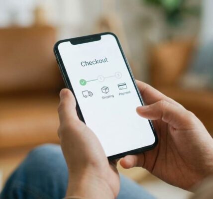 Customer completing an online shopping checkout on an ecommerce website