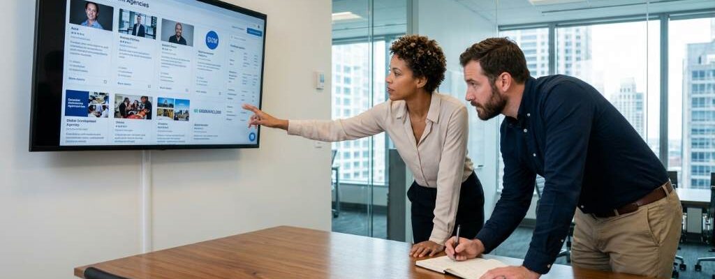 Startup team planning secure MVP development outsourcing