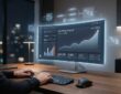 Digital business dashboard displaying real-time growth analytics and automated workflow nodes.